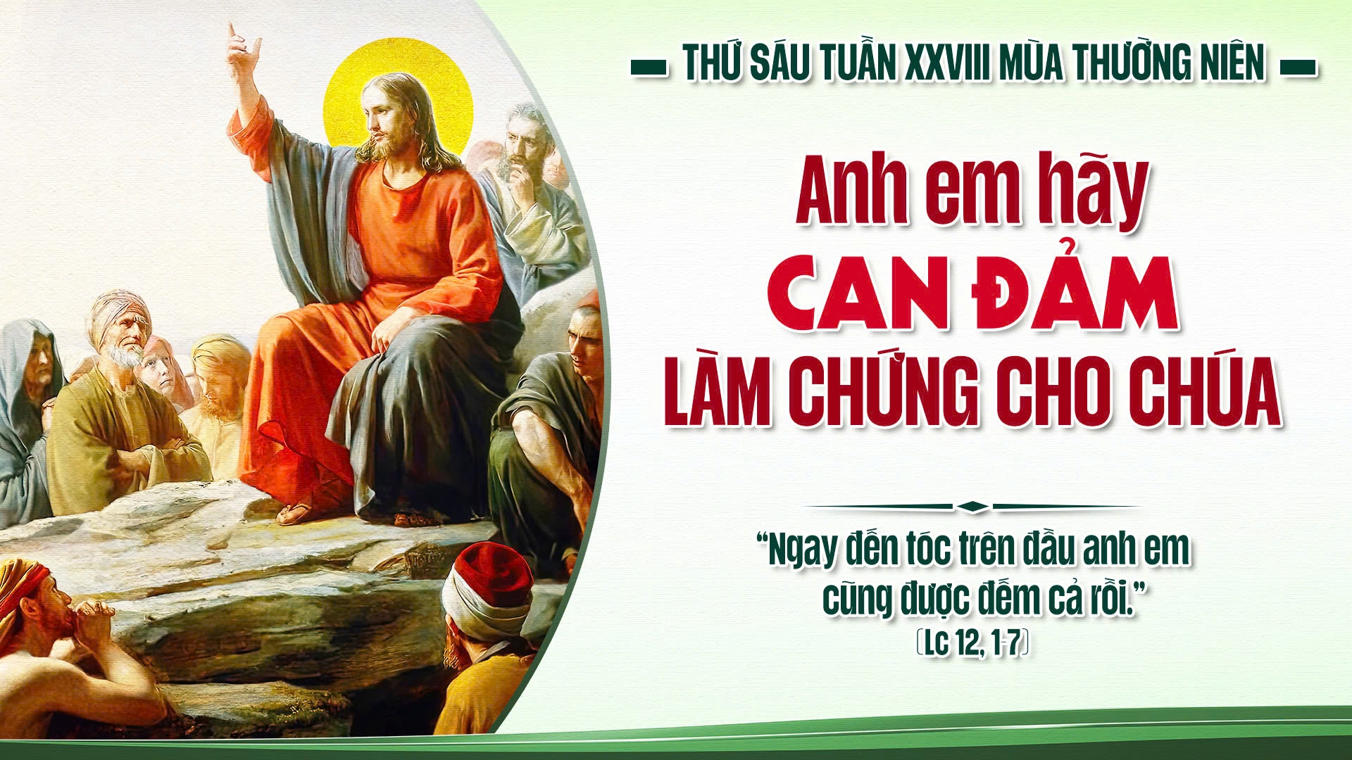 Suy Niệm Lời Chúa | Thứ Sáu Sau Chúa Nhật Tuần XXVIII Mùa Thường Niên | Lc 12,1-7 | Phút Cầu Nguyện